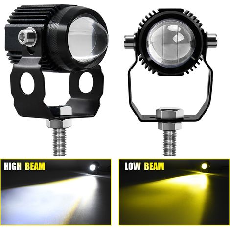 Feu antibrouillard LED double couleur pour moto, 2 pièces, 6000K blanc 3000K jaune 60W, projecteur pour voiture, tracteur, camion, ATV, SUV, bateau. (1/4)