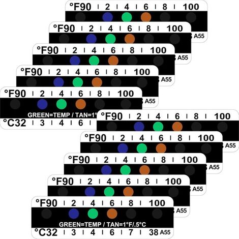 40 strisce termoadesive per analisi delle urine, da 90 a 100 gradi Fahrenheit, termometro adesivo per bottiglie (1/4)