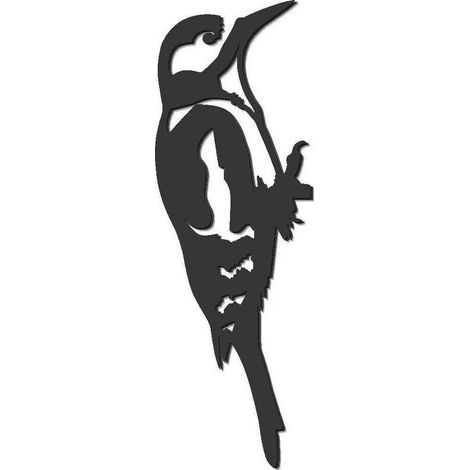 Oiseau sur pique pic epeiche en acier corten
