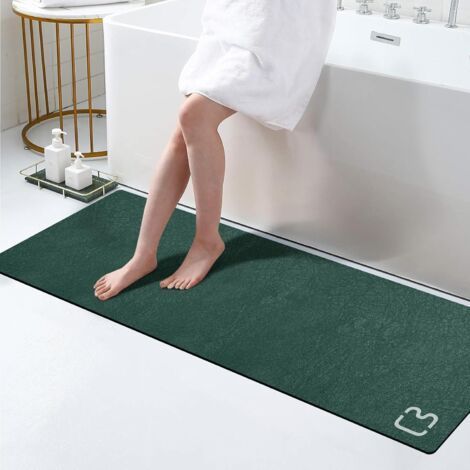 Tapis de bain longs, antidérapants, absorbants, à séchage rapide, fins, avec dos en caoutchouc, faciles d'entretien, 40 x 120 cm (1/4)