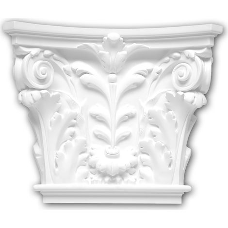 Chapiteau de pilastre 121002 Profhome Élement décorative style corinthien blanc