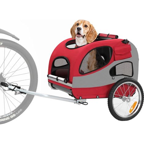 Sepnine 10801 Rimorchio per Animali – Pieghevole, Traspirante, 3 Tasche, Rosso (1/5)