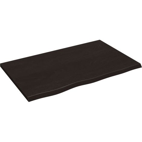 vidaXL Dessus de bureau marron foncé 80x50x2 cm bois chêne traité (1/5)