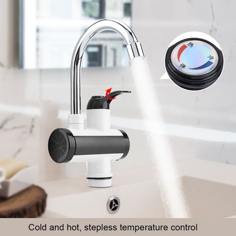 Distributeur d'eau chaude et froide instantané, robinet chauffant avec affichage de température, mitigeur électrique pour évier de cuisine (1/5)