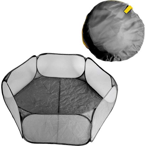Tente de jeu pour animaux de compagnie respirante, transparente, portable, à ouverture facile, enclos pour petits animaux pour l'exercice intérieur et extérieur (1/4)