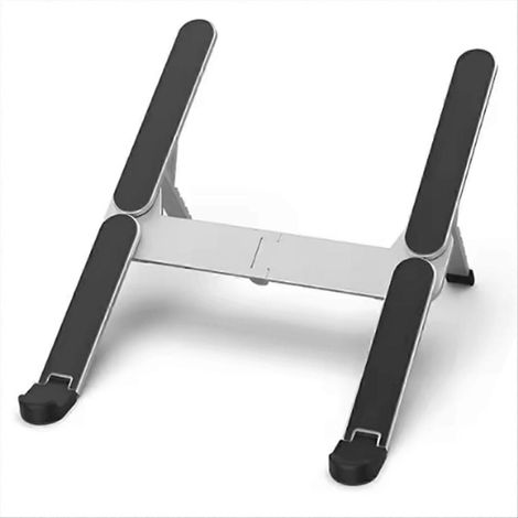 Support pliable en métal pour ordinateur portable, angle réglable, pour ordinateurs portables de 10 à 17 pouces, couleur argent. (1/5)