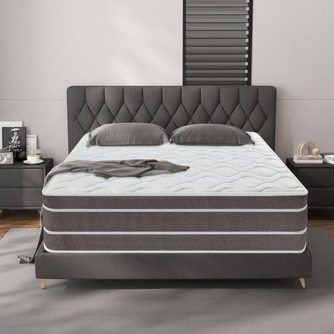 Matelas 140x190 cm,Épaisseur 25 cm.Matelas à Ressorts Ensachés avec Mousse,7 zones de soutien (1/4)