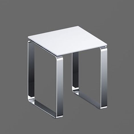 KOH-I-NOOR Sgabello 35,5x35,5 h43 allumino lucido bianco codice prod: 5470KV (1/2)
