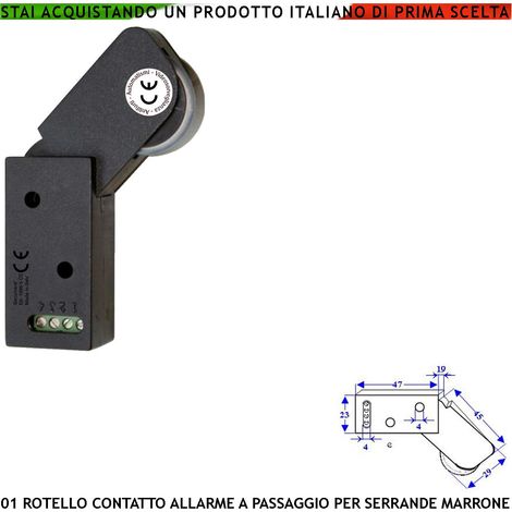 Sensore Antifurto Tapparella Rotello Marrone Protegge la Serranda dal Sollevamento la Rotella Spinta da Molla Con la Gammes Muove lo Switch che Genera Impulsi Veloci 50 mS Necessita di Conta Impulsi (1/2)