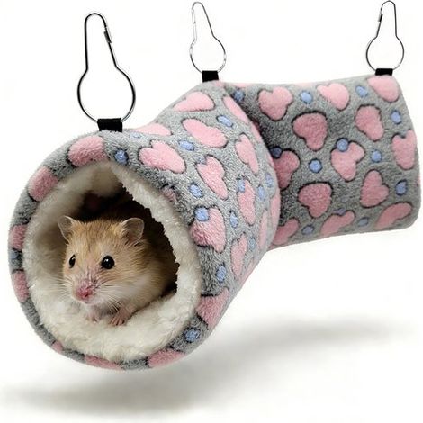 Tunnel sospeso per piccoli animali 50 x 15 cm. Lettino a tunnel super morbido per ratti, scoiattoli volanti, furetti e porcellini d'India. Amaca per piccoli animali. (1/5)