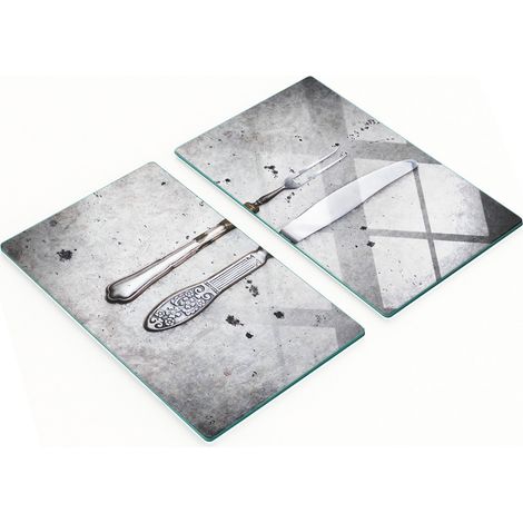 Taglieri decorativi multifunzionali da cucina, portaposate in acciaio temprato, 2x30x52 cm (1/5)