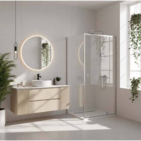 CABINA DE DUCHA ESQUINERA REA PRIMO SWING CHROME 80X80 (1/5)