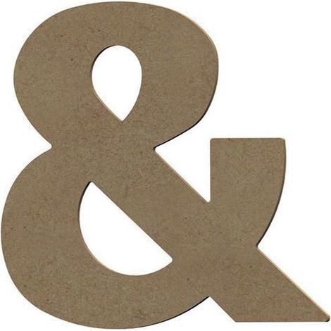 Symbole & en bois MDF à décorer - 15 cm (1/2)