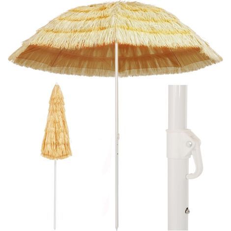 Parasol de plage,Protection Solaire UV Naturel 240 cm Style hawaïen -37471 (1/5)
