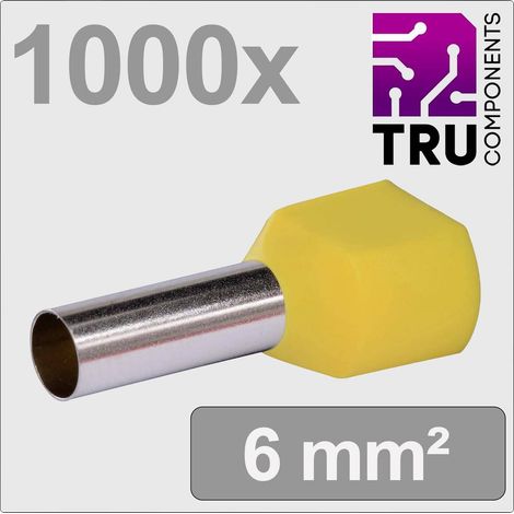 TRU COMPONENTS TC-13377248 Capocorda doppio 6 mm² Parzialmente isolato Giallo 1000 pz.