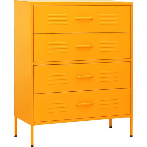 Maison Exclusive - Commode Jaune moutarde 80x35x101,5 cm Acier (1/5)