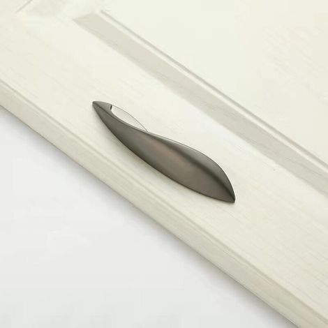 2 Pièces Alliage Poignée Brossé Facile Poignées Porte D'armoire Meubles Monotrou Alliage Solide Durable, pour Tiroirs, Armoires, Placard, Armoires Chaussures, Tables Chevet(petit, gris-noir