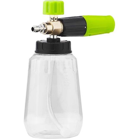 Réservoir de mousse haute pression pour nettoyeur de voiture, capacité 1 L, buse réglable à connexion rapide 1/4", pour voiture et bateau, noir (1/5)