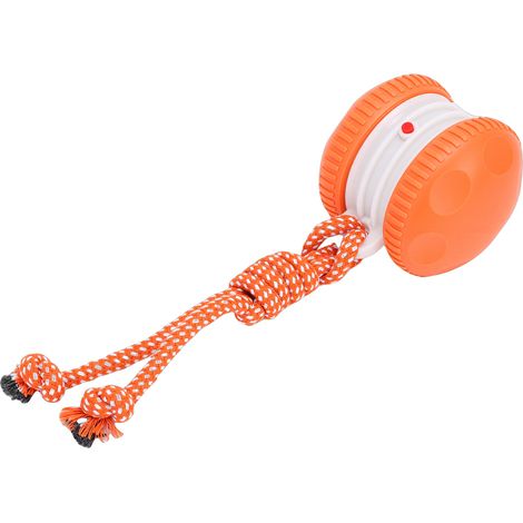 Jouet interactif pour chien orange à 2 vitesses, résistant aux mâchouillages, avec corde. (1/5)