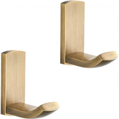 Patères laiton rétro pour serviettes et peignoirs salle bain lot de 2 (1/5)
