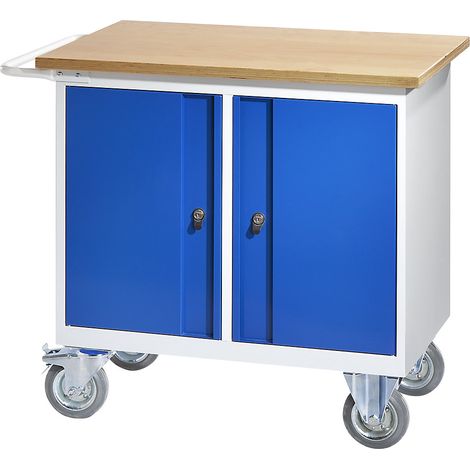 eurokraft pro, Établi compact mobile, avec 2 portes, l x p 950 (1/2)