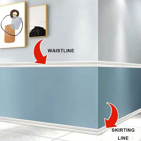 Bordure Mural Auto-Adhésive - Moulure en Mousse Flexible PE - Ligne de Décoration Murale 3D - 2,3 m x 8 cm x 8 mm (1/5)