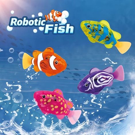 Conjunto de 4 peces electrónicos para mascotas: juguetes robot nadadores para gatos, juguetes eléctricos para gatos, juguetes para el baño (1/5)