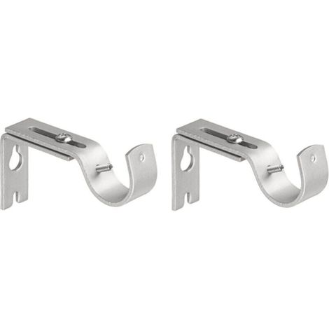 2-Piece Curtain Rod Holder, Adjustable Curtain Rod Holder, Metal Curtain Rod Holder for Home and Bedroom Fixing (Silver) YMYNY (1/4)