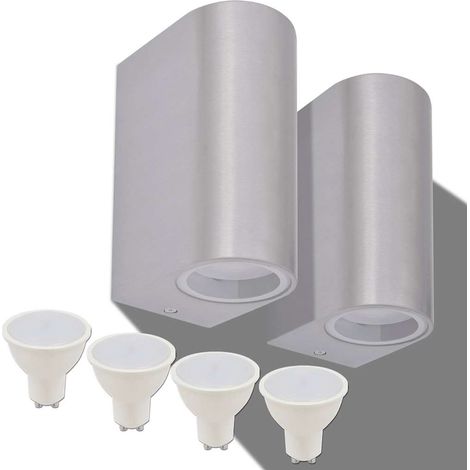 vidaXL Lámpara de pared exterior 2 uds. redonda ascendente/descendente (1/2)