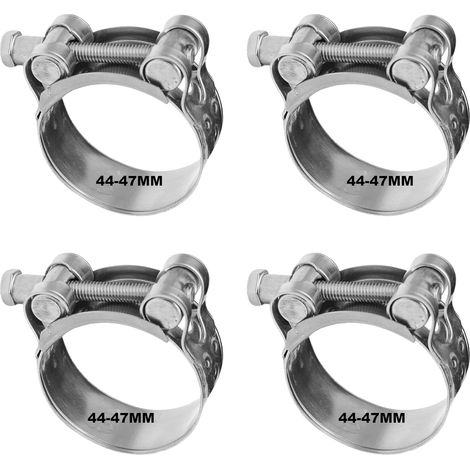 4 colliers de serrage en T pour tuyau d'échappement, 44-47 mm Colliers de serrage et clip de boulon – Connexion sûre et fiable pour diverses applications (1/3)