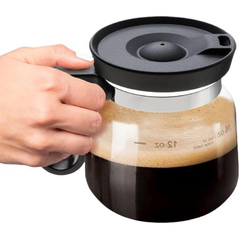 Tasse Cafetière 473 ml Avec Et Couvercle Percolateur Portable Résistant À  tasses à café en verre compatibles lave-vaisselle Portable Pour Thé, Café, Camping, Tasse Transparente (1/5)