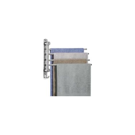 PorteServiettes Mural Argenté 32,5 cm 4 Tiges Pivotantes 180° en Acier Inoxydable, Gain de Place pour Cuisine et Salle de Bain