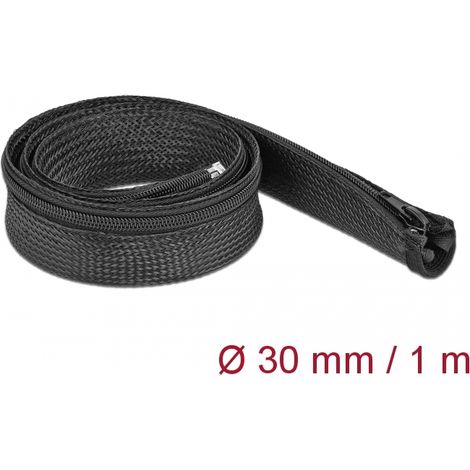 Delock Manga trenzada con cierre de cremallera 1 m x 30 mm negro
