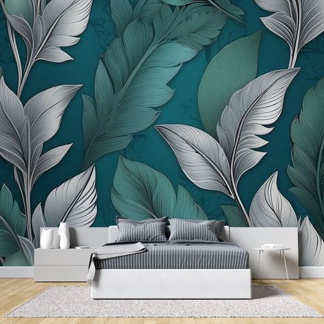 Papier peint feuillage motifs exotiques 1 - 300 x 250 cm (1/2)