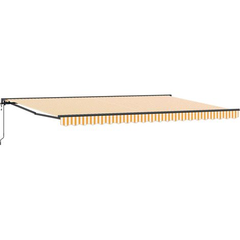 Einziehbare Markise Orange und Weiß 500x300 cm Stoff vidaXL (1/5)