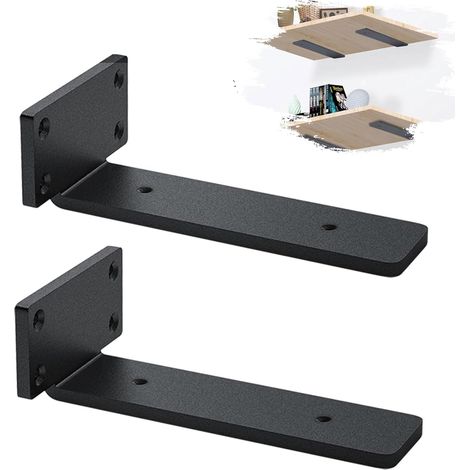 Set of 2 Wall Shelf Brackets, Industrial Brackets, Heavy Duty Brackets, 5 mm Thick, Wall Shelf Support (25 cm) (1/5)