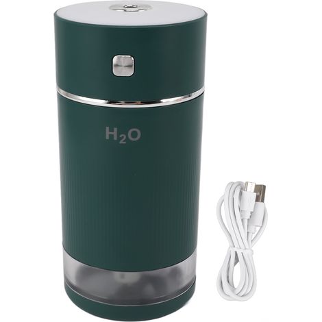 2 en 1 Humidificateur Ultrasonique Aromathérapie USB Portable Mini 240ml Brume Fraîche avec Lumière Nocturne Colorée pour Maison Voiture Vert (1/5)