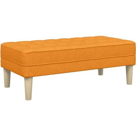 banc avec coussin Jaune foncé 113 x 57 x 39 cm tissu (1/5)