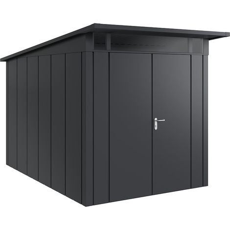 Hörmann Metall-Gerätehaus "Juno" mit Pultdach, JPD7 - Design, 214 x 310 cm (B x T), anthrazit, 2-flüglige Tür