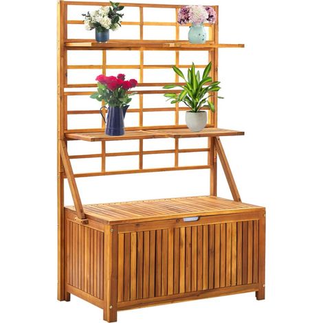 Boîte de rangement et treillis 99x55x160cm Bois d'acacia solide (1/5)