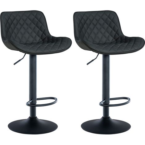 2er Set Barhocker Minosa schwarz Kunstleder