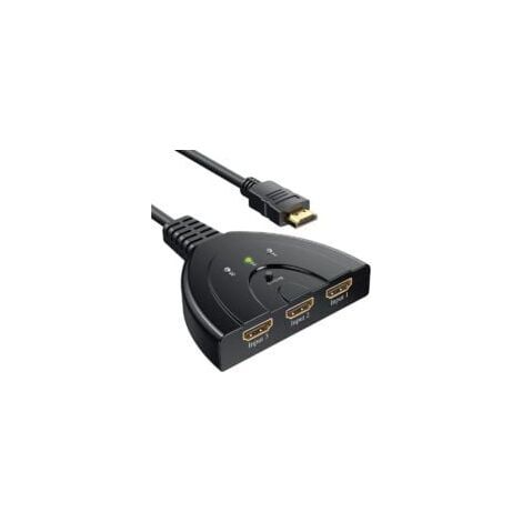 Switch HDMI 1080P, Switch HDMI a 3 porte, Selettore Switch HDMI, Splitter Manuale, 3 Ingressi a 1 Uscita, Switch HDMI Full HD1080p / 3D Supportato con Cavo ad Alta Velocità (1/4)