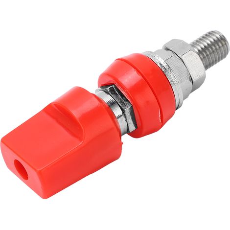 Verteilerblock aus Messing, 4 mm flach, M8, 100 A, mit roter Abdeckung, für mehrere elektrische Anschlüsse (1/5)