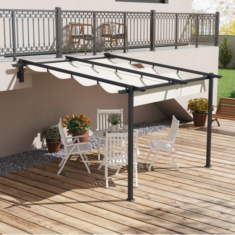 Pergola da giardino con tetto scorrevole 3x3 m OKMYHOME (1/5)