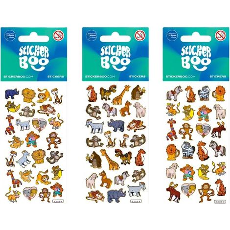 STICKER BOO - Mini Stickers Animaux Argent - Mix de Motifs