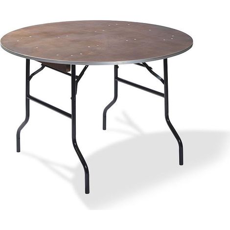 Table de Banquet Ronde Pliable en Bois - Ø122 à 183 cm - Veba