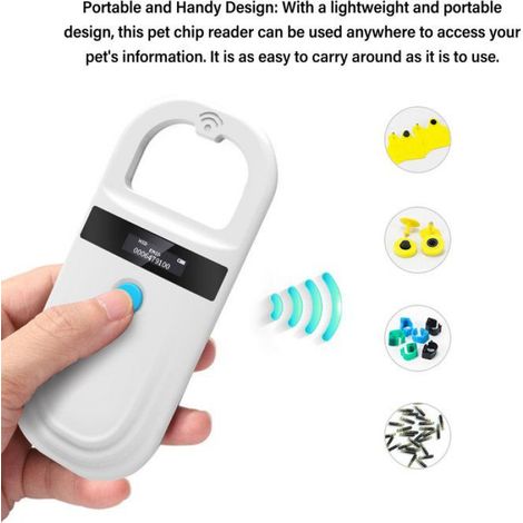 Shipenophy Scanner de puces pour animaux de compagnie Lecteur d'étiquettes pour animaux de compagnie, Scanner à sport harnais (1/5)