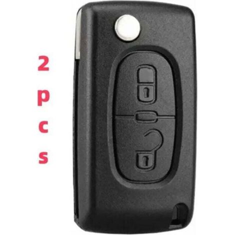 Coque de clé pliable - ZOR® - 2 Boutons - CE0523 - Compatible Peugeot 207, 307, 308, 407, 408, 3008, 5008 (1/5)