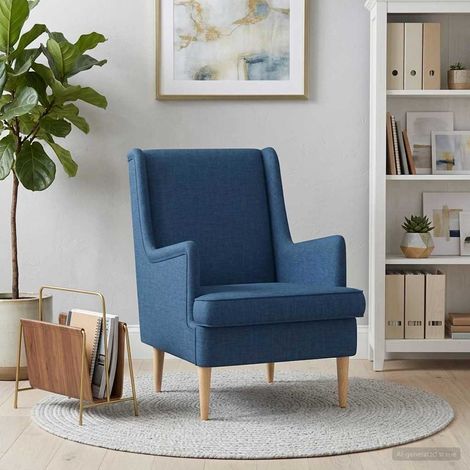 vidaXL Poltrona Blu Tessuto (1/5)