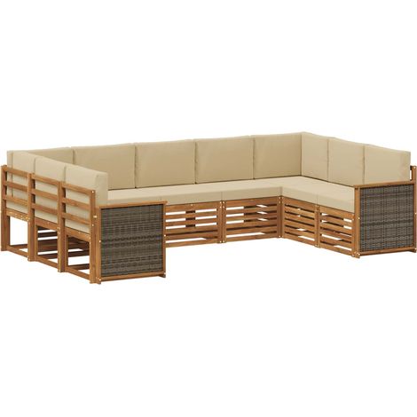 Sectional Sofa Set with Cushion 7 pcs Natural vidaXL (1/5)